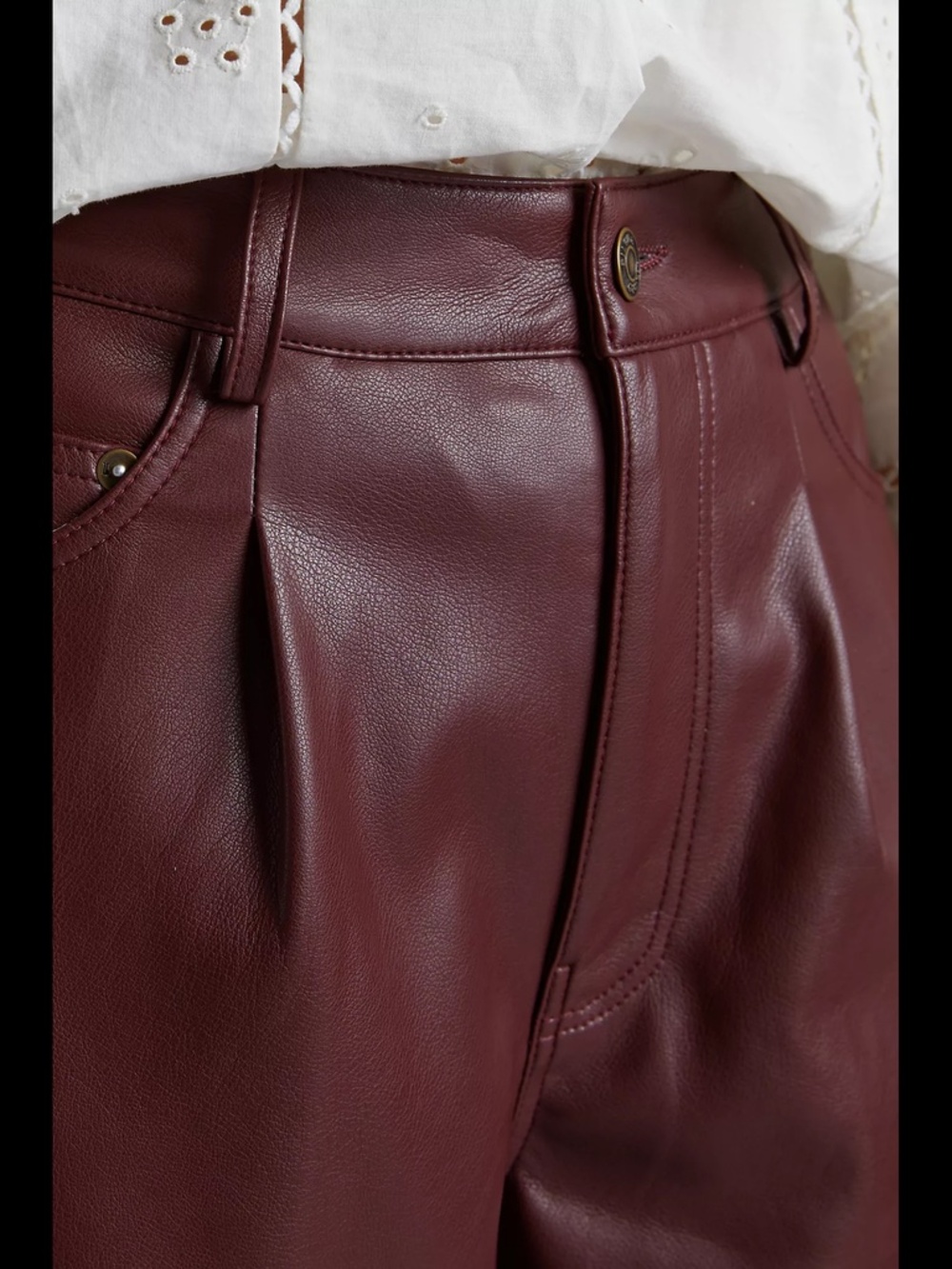 Anthropologie Pilcro The Breaker Cropped Faux Leather Pants - Picture 2 of 16